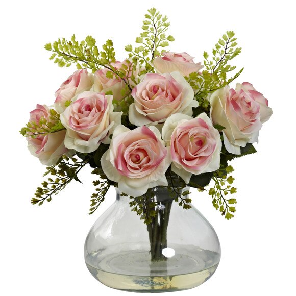 Rose Maiden Hair Arrangement w/Vase - SKU #1366 - 5